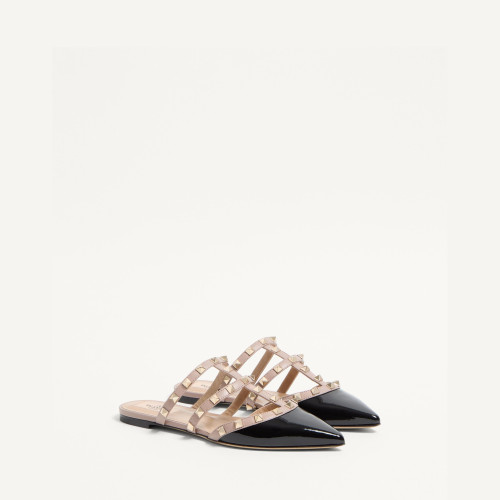 Valentino Rockstud Patent-Leather Mule