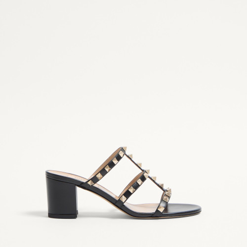 VALENTINO Garavani Rockstud Calfskin Leather Slide Sandal 60 Mm