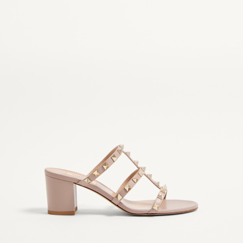 VALENTINO Garavani Rockstud Calfskin Leather Slide Sandal 60 Mm