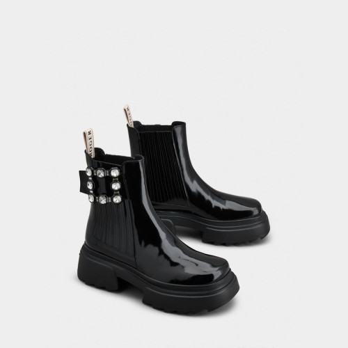 Roger Vivier Viv Rangers Chelsea Booties in patent leather