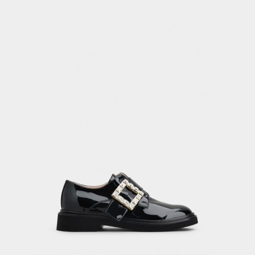 Roger Vivier Viv Rangers diamond buckle fabric monk shoes