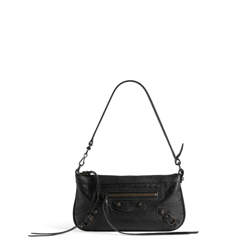 Balenciaga Womens Le City Pouch On Strap in Black