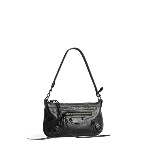 Balenciaga Womens Le City Pouch On Strap in Black