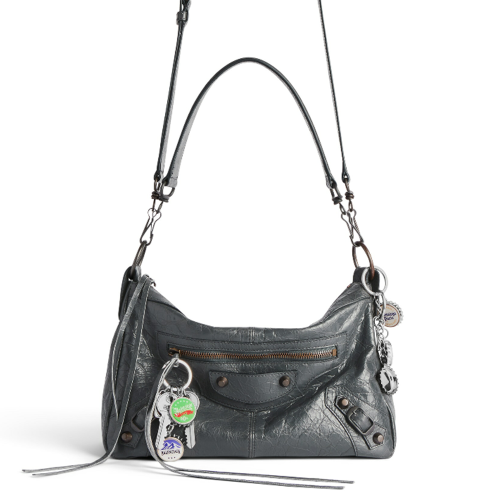 Balenciaga Mens Le City Moto Small With Charms in Volcanic Rock