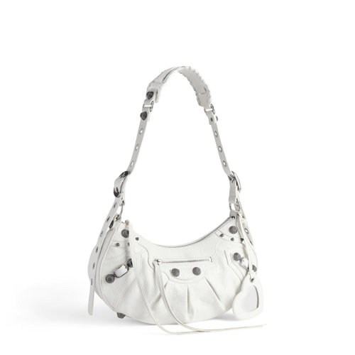 Balenciaga Womens Le Cagole Shoulder Bag Small in White