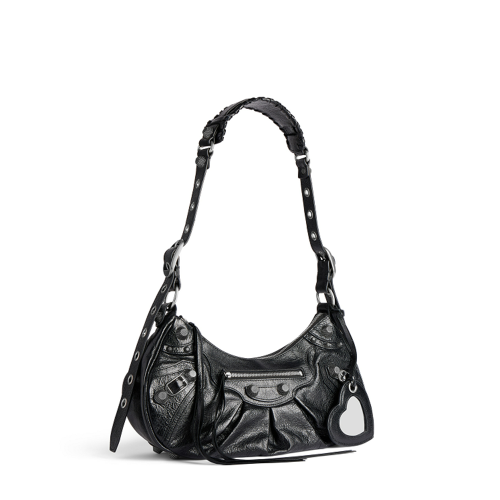 Balenciaga Womens Le Cagole Shoulder Bag Small in Black