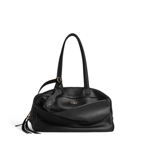Balenciaga Womens Carrie Bowling Bag Medium in Black