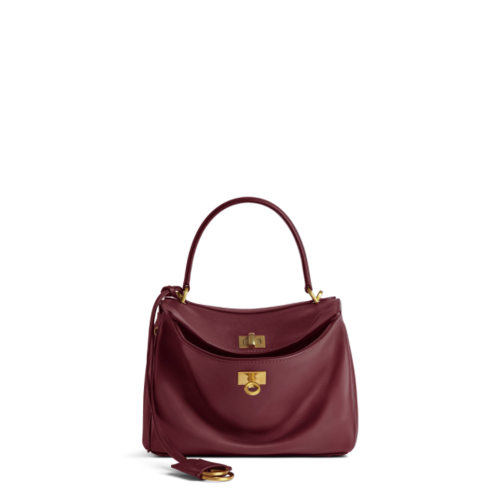 Balenciaga Womens Rodeo Handbag Mini in Dark Burgundy