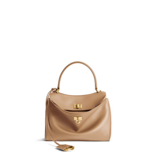 Balenciaga Womens Rodeo Handbag Mini in Latte