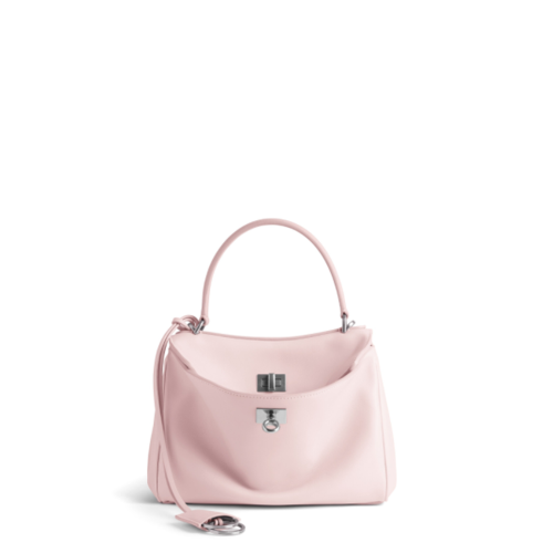 Balenciaga Womens Rodeo Handbag Mini in Suede Pink