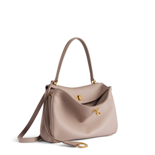 Balenciaga Womens Rodeo Handbag Small Grained Calfskin in Sesame