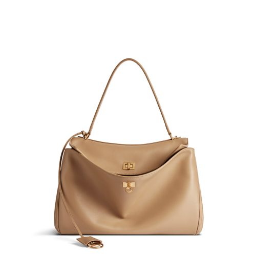 Balenciaga Womens Rodeo Handbag Medium in Latte