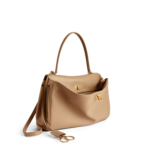 Balenciaga Womens Rodeo Handbag Medium in Latte