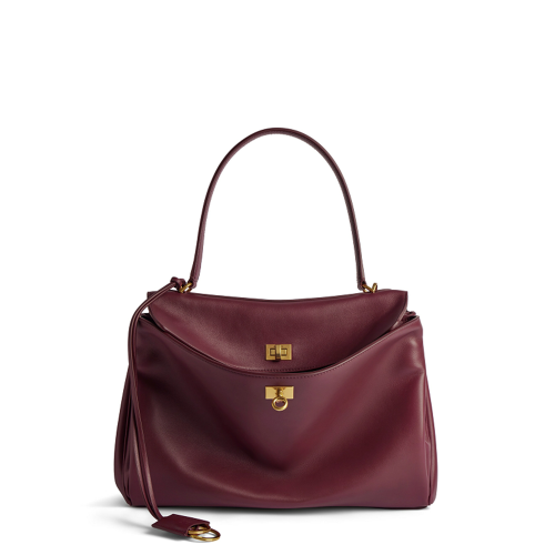 Balenciaga Womens Rodeo Handbag Medium in Burgundy