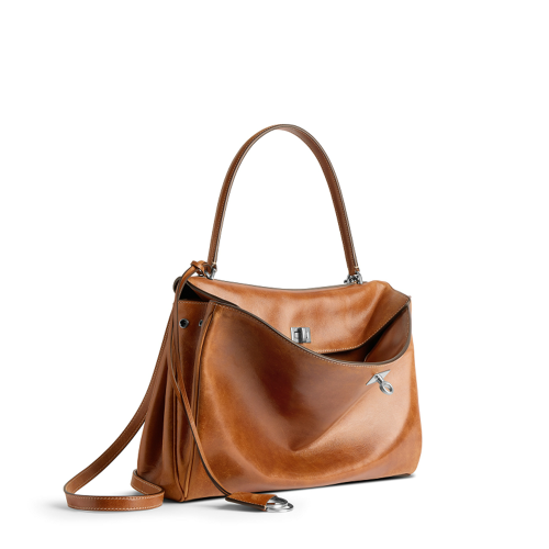 Balenciaga Womens Rodeo Handbag Medium in Tan Cowboy