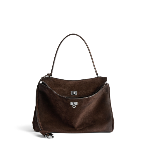 Balenciaga Womens Rodeo Handbag Medium in Light Espresso