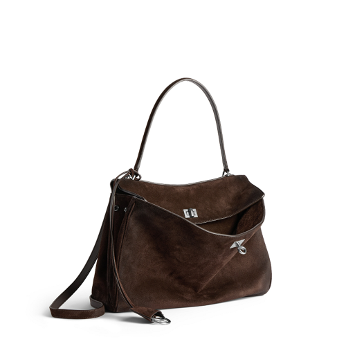 Balenciaga Womens Rodeo Handbag Medium in Light Espresso