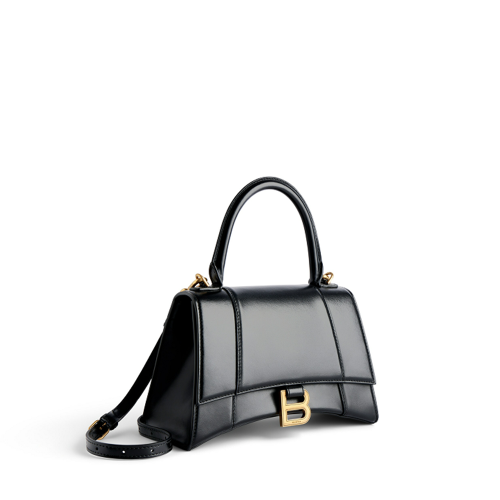 Balenciaga Womens Hourglass Handbag Small in Black