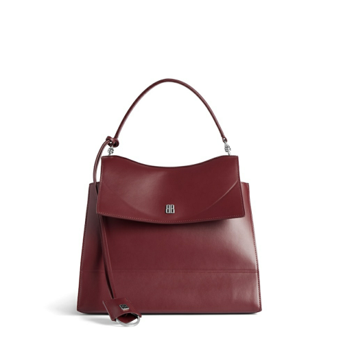 Balenciaga Womens Nano Medium Black Tote Bags in Dark Burgundy