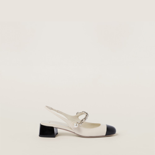 Miu Miu Leather and patent leather slingback pumps