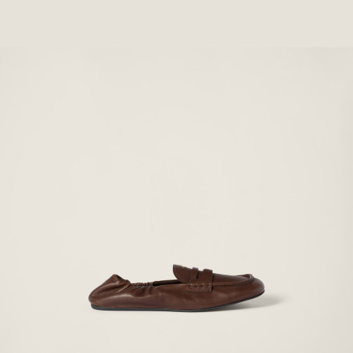 Miu Miu Ruches nappa leather loafers