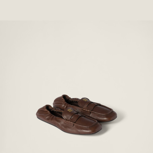 Miu Miu Ruches nappa leather loafers