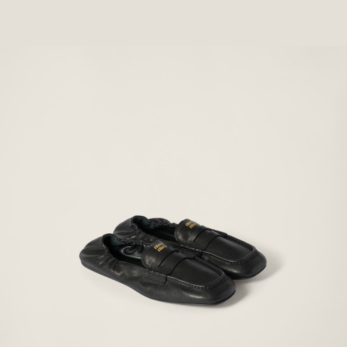 Miu Miu Ruches nappa leather loafers