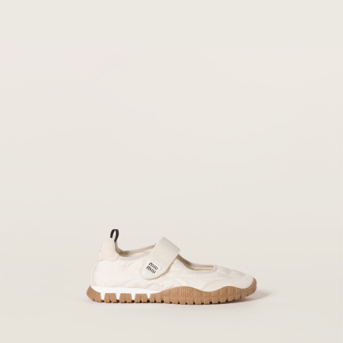 Miu Miu Tyre technical fabric and suede ballerinas