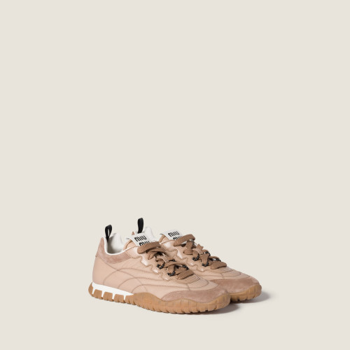 Miu Miu Tyre technical fabric and suede sneakers