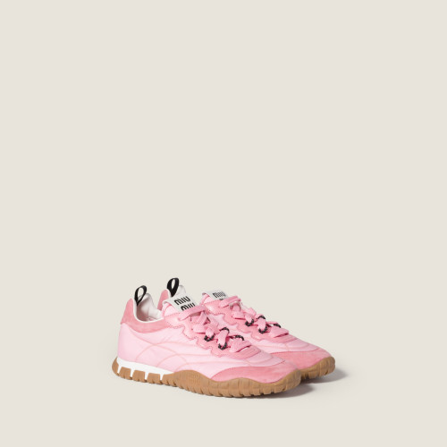 Miu Miu Tyre technical fabric and suede sneakers