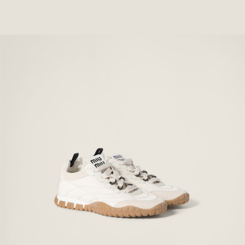 Miu Miu Tyre technical fabric and suede sneakers