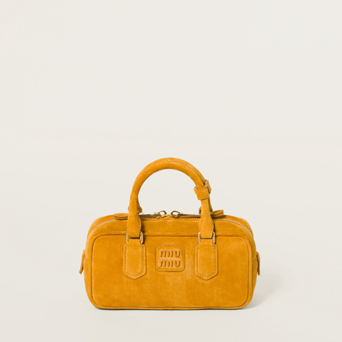 Miu Miu Arcadie padded suede top-handle bag