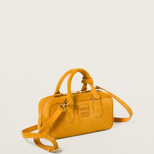 Miu Miu Arcadie padded suede top-handle bag