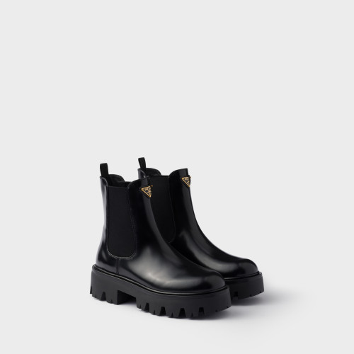 Prada Brushed leather booties