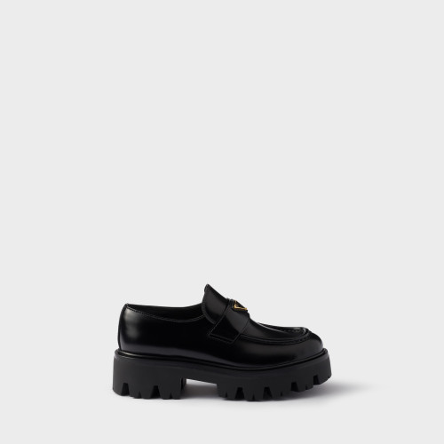 Prada Brushed leather loafers