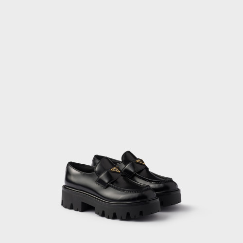 Prada Brushed leather loafers