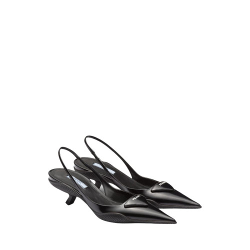 Prada Brushed Leather Slingback Pumps
