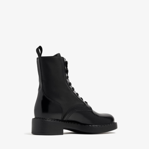 Prada Brushed-leather and Re-Nylon boots