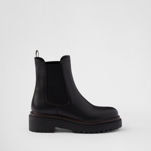 Prada Double Chocolate leather Chelsea boots