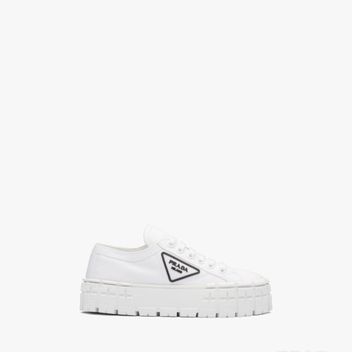 Prada Double Wheel Re-Nylon Black Logo Sneakers