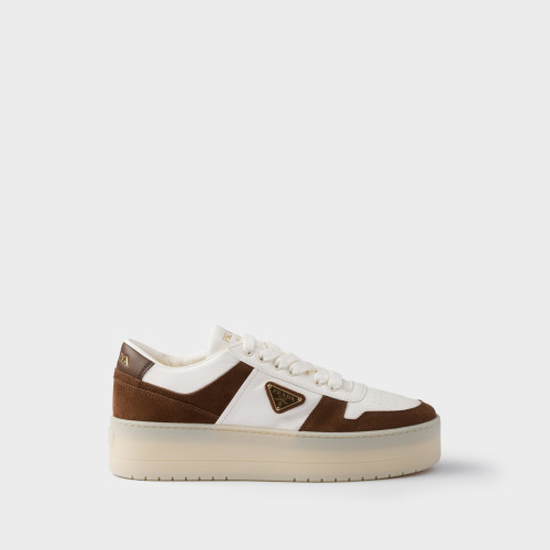 Prada Downtown Bold Nappa Leather and Suede Sneakers