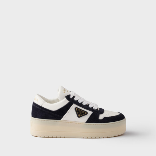 Prada Downtown Bold Nappa Leather and Suede Sneakers