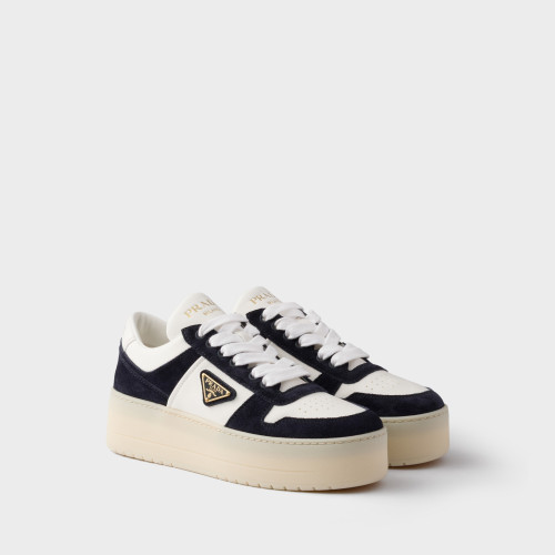 Prada Downtown Bold Nappa Leather and Suede Sneakers