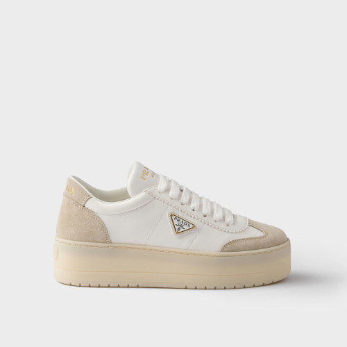 Prada Downtown Bold nappa leather and suede sneakers