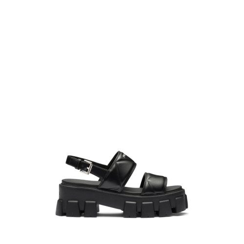 Prada Monolith Leather Platform Sandals