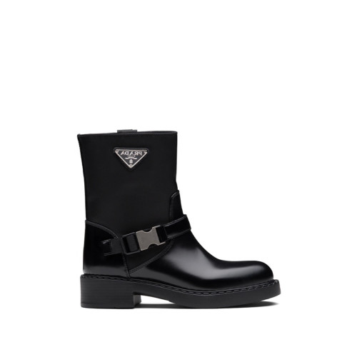 Prada Re-Nylon and leather ankle boots