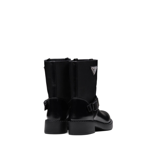 Prada Re-Nylon and leather ankle boots