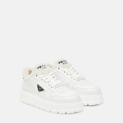 Prada Shearling-lined platform sneakers
