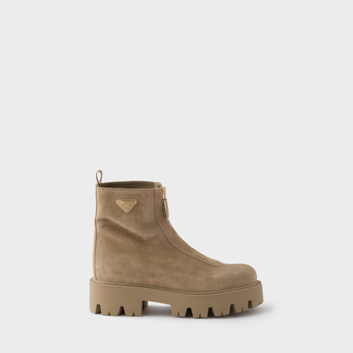 Prada Suede booties with zip