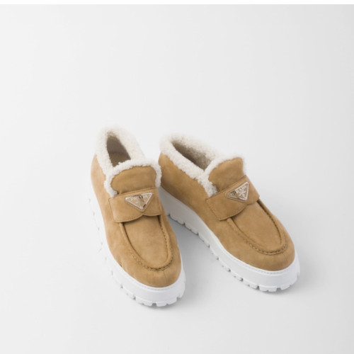 Prada Suede loafer booties